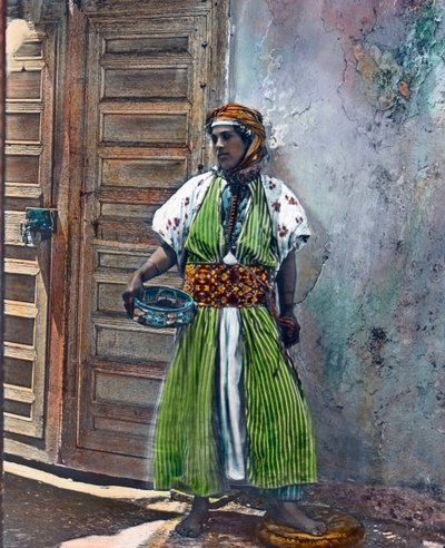 Marokko, kabylsk pige fra den etniske gruppe berberne, billeddato: ca. 1910. Carl Simons arkiv af Carl Simon