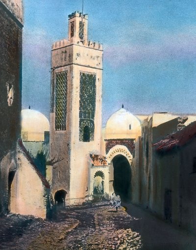 Nordmarokko, Tetouan, Minaret i Sidi Saidi-moskeen, billeddato: ca. 1910. Carl Simons arkiv af Carl Simon