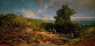 På Kirchsteig af Carl Spitzweg