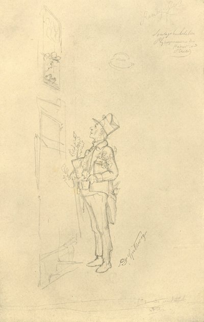 Der Gratulant, midten af slutningen af det 19. århundrede, c1924. af Carl Spitzweg
