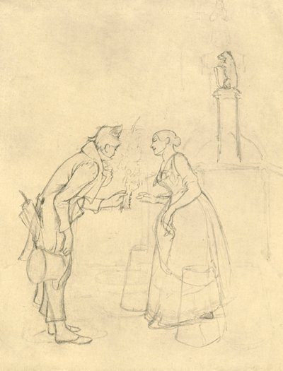 The Shy Suitor, midten af ​​slutningen af ​​det 19. århundrede, c1924. af Carl Spitzweg