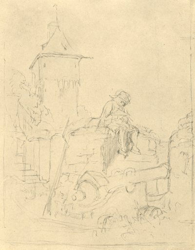 Die Schildwache, midten af slutningen af det 19. århundrede, c1924. af Carl Spitzweg