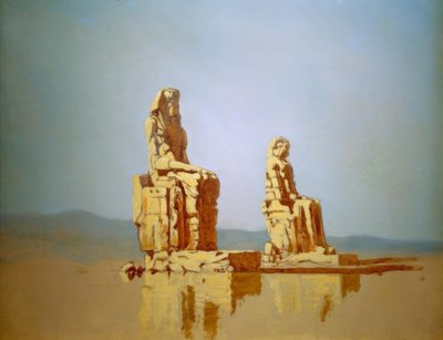 Soen. Memnon Colossae i Egypten af Carl Spitzweg