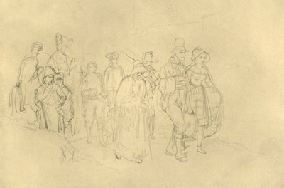 Indbragte sigøjnere, midten af ​​slutningen af ​​det 19. århundrede, c1924. af Carl Spitzweg