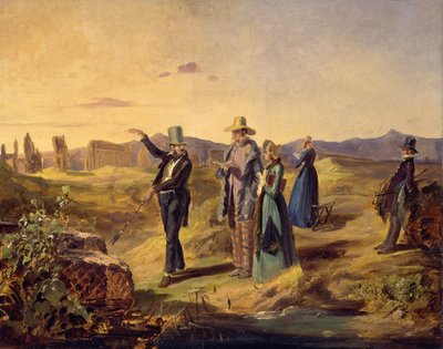 Englændere i Campagna, ca 1835. af Carl Spitzweg