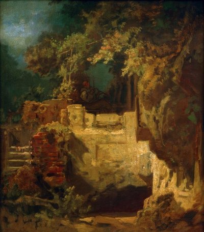 Violinist eremit i Felsenklause af Carl Spitzweg