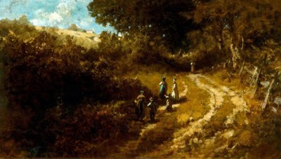Går i kirke nær Dachau af Carl Spitzweg