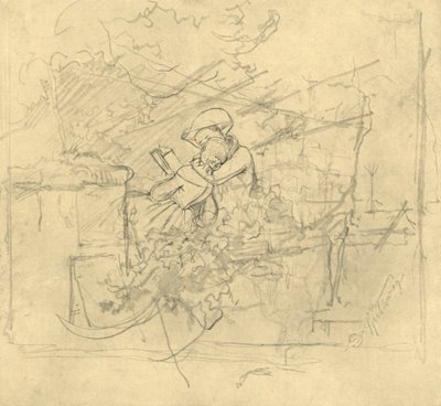 Lektüre, midten af slutningen af det 19. århundrede, c1924. af Carl Spitzweg