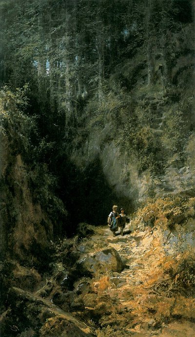 Skolebørn i skoven af Carl Spitzweg
