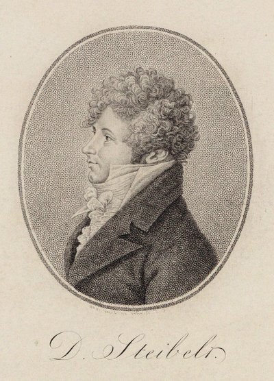 Portræt af pianist og komponist Daniel Steibelt 1765-1823, 1809. af Carl Traugott Riedel