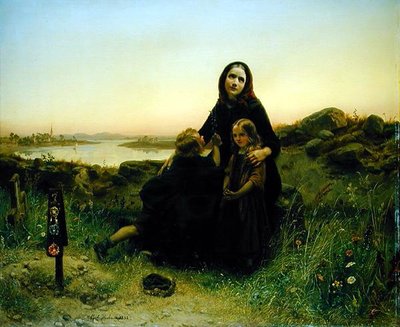 Den sørgende enke, 1852 af Carl Wilhelm Huebner
