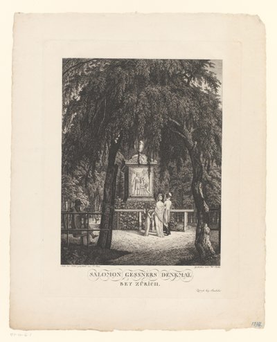 Monument til Salomon Gessner nær Zürich Salomon Gessners monument nær Zürich (titel på objekt) af Carl Wilhelm Kolbe (I)