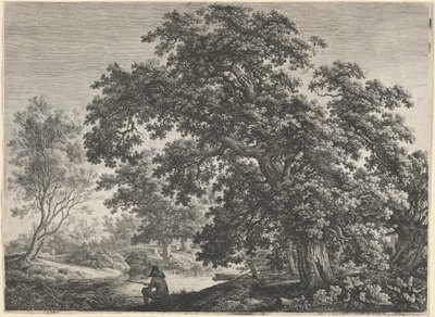 Kæmpe eg med siddende fisker af Carl Wilhelm Kolbe