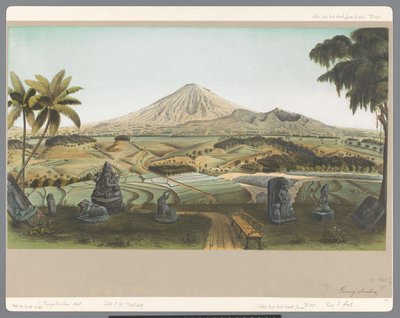 Udsigt over Mount Sumbing i Java af Carl Wilhelm Mieling (possibly)