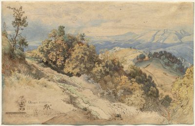 Sol og regn i Serpentara nær Olevano af Carl Wilhelm Müller
