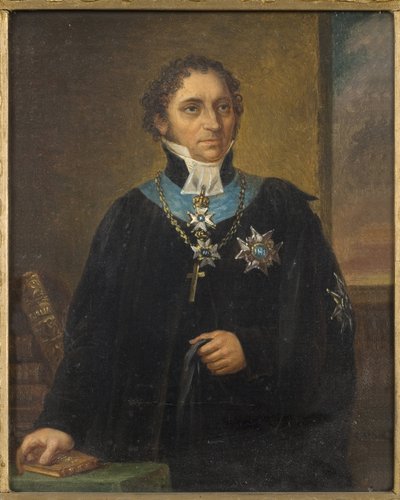 Portræt af Johan Olof Wallin (1779-1839), af Nordgren, Carl Wilhelm (1804-1857). Olie på lærred. Mål: 18x15 cm. Nationalmuseet Stockholm af Carl Wilhelm Nordgren