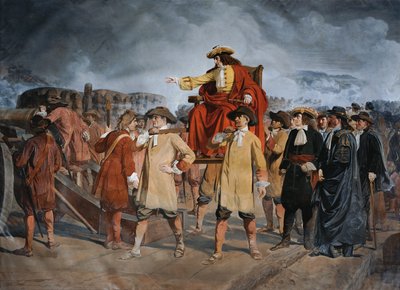 Ernst Rüdiger Graf Starhemberg besøger forsvarsarbejdet på Löwelbastei (1683) af Carl Wurzinger