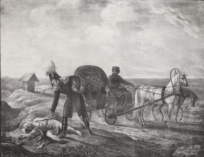 Kejser Alexander I hjælper en trængende person, 1820. af Carl von Hampeln