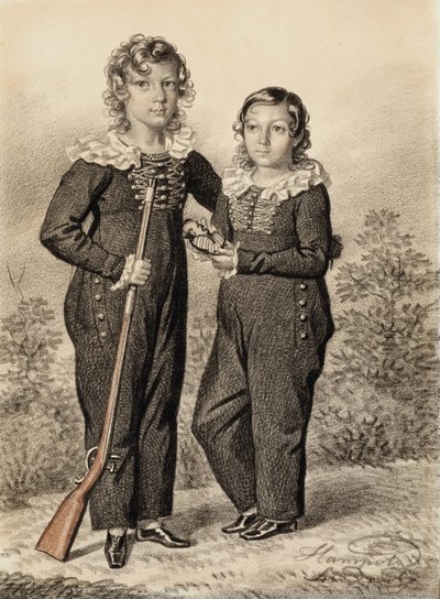Portræt af Alexander og Alexei Dondukov-Korsakov, slutningen af 1820