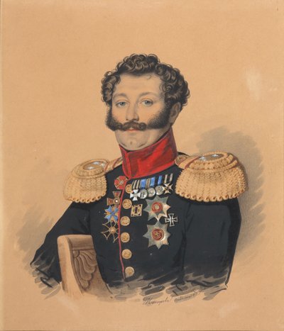 Portræt af prins Stepan Alexandrovich Khilkov 1785-1854, efter 1832. af Carl von Hampeln