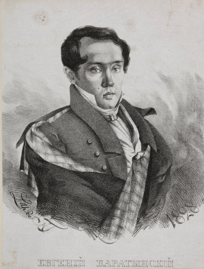 Portræt af digteren Yevgeny Abramovich Baratynsky 1800-1844, 1828. af Carl von Hampeln
