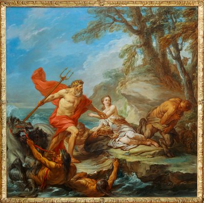 Neptun og Amymone. På vej mod ... af Carle Vanloo