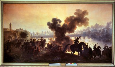 Italiens kampagne: "" udsigt over slaget ved Lodi den 10/05/1796"" Maleri af Antoine Vernet dit Carle (1758-1836) 1796 Boissy Saint Leger. Chateau De Grosbois af Carle Vernet
