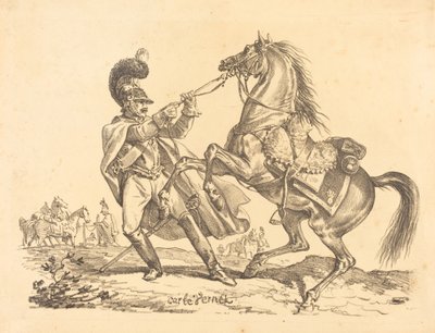Cuirassier holder sin opvæksthest tilbage af Carle Vernet