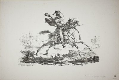 Hussard galoperende af Carle Vernet