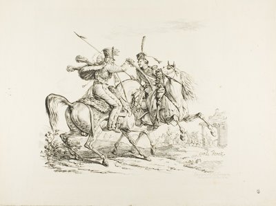 Hussard dræber en kosak med en sabel af Carle Vernet