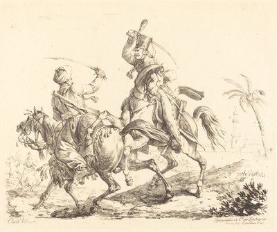 Hussard, der slår en Mameluck af Carle Vernet