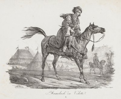 Stor suite af heste: Mounted Mamelucke, ca. 1818. af Carle Vernet