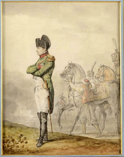 Napoleon a Austerlitz (1805) - Napoleon i Austerlitz, af Vernet, Carle (1758-1836). Akvarel på papir. Privat samling af Carle Vernet
