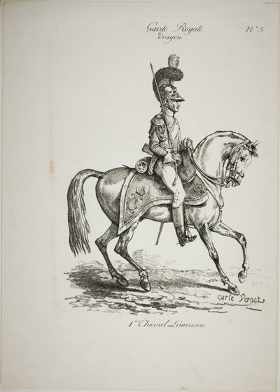 Royal Guard, Norman Montered Dragoon and Horse, nr. 5, First Limoges Horse af Carle Vernet