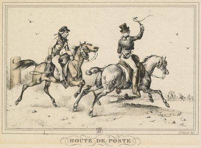 Scener i dagligdagen, veje og stier: Postrute af Carle Vernet
