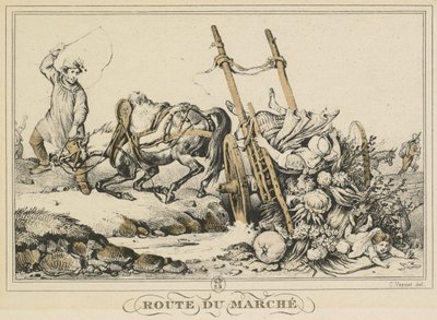 Scener i dagligdagen, veje og stier: Vejen til markedet af Carle Vernet