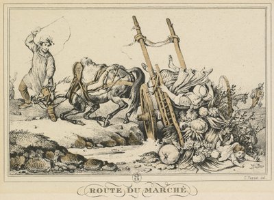 Scenes of Daily Life, Roads and Paths: Road to Market, 1819. af Carle Vernet