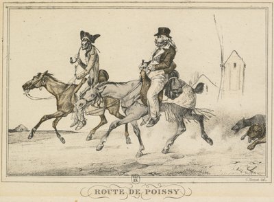 Scener i dagligdagen, veje og stier: Road to Poissy..., 1816. af Carle Vernet