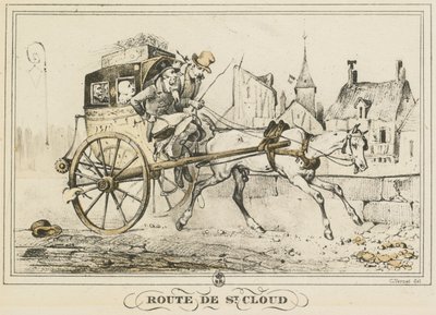 Scener i dagligdagen, veje og stier: Road to Saint-Cloud af Carle Vernet