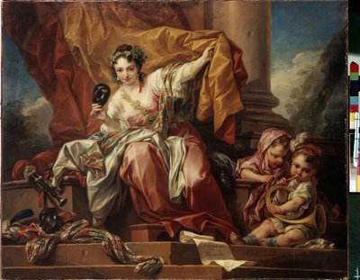 Allegori over komedie. Maleri af Carle Van Loo (1705-1765). Olie på lærred af Carle van Loo