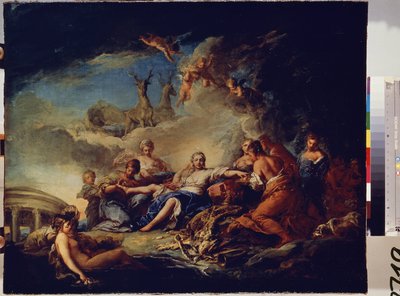 Diana hviler på jagten. Maleri af Carle Van Loo (1705-1765). Olie på lærred, 65 x 80,5 cm af Carle van Loo