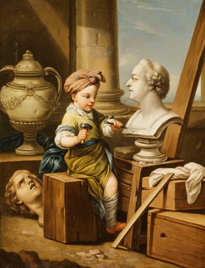 De fire kunster - skulptur, af Carle van Loo