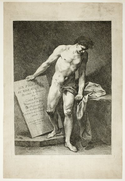 Titelblad, fra Six Figures Académiques (Seks akademiske figurer) af Carle van Loo