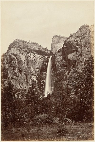 Bridal Veil Fall fra California Photo Album af Carleton E. Watkins