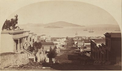 Alcatraz Island og San Francisco Bay, set mod nord, 1880
