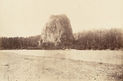 Castle Rock, Oregon, 1867, trykt ca. 1876. af Carleton Emmons Watkins