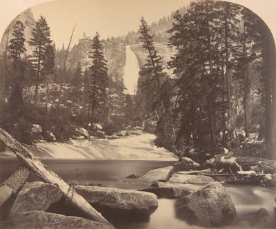 Nevada Fall, 700 fod, 1861. af Carleton Emmons Watkins