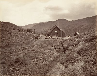 Sutro Tunnelskakt nr. 3, 1875, trykt ca. 1876. af Carleton Emmons Watkins