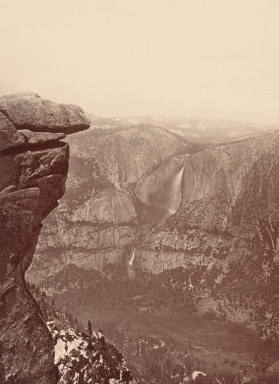 Yosemite-vandfaldet fra Glacier Point, 1878-1881 (foto) af Carleton Emmons Watkins