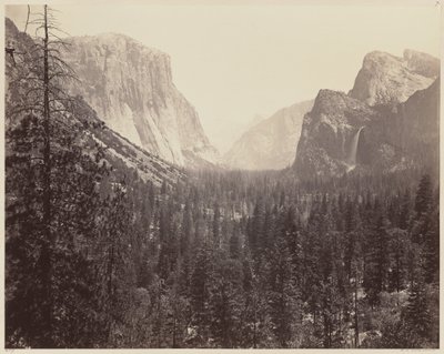 Yosemite Valley fra Mariposa Trail, 1865-1866. af Carleton Emmons Watkins